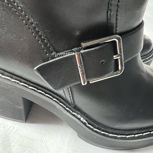 DKNY Daray Moto Bootie Buckle Block Heel Size 7 - Picture 9 of 11